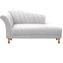 Recamier Sofá Divã Chaise Chesterfield 3 Lugares 1,60 Iza:Corino Branco - 1