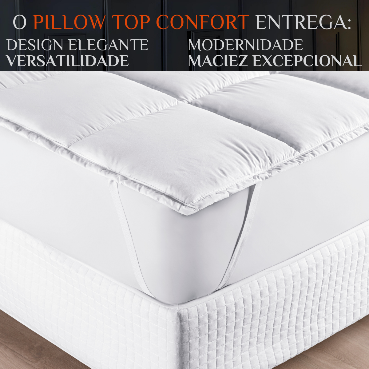 Pillow Top Protetor Colchão Cama Casal Queen Size Confort Viscoelastico:branco/queen Size - 2