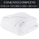 Ver imagem 6 de Pillow Top Protetor Colchão Cama Casal Queen Size Confort Viscoelastico:branco/queen Size