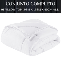 Pillow Top Protetor Colchão Cama Casal Queen Size Confort Viscoelastico:branco/queen Size - 6
