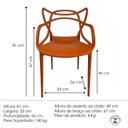 Ver imagem 7 de Kit 2 Cadeiras Allegra em Pp para Área Externa e Sala de Jantar ou Estar Cor Terracota Ecomhome