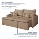 Ver imagem 7 de Sofa Retratil Boston 180cm 2 Lugares Kc Rei de Casa Veludo Bege