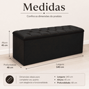 Ver imagem 3 de Recamier Baú Casal Anita 140 cm Estofado em Veludo Organizador