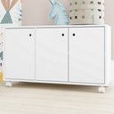 Ver imagem 1 de Cômoda Infantil 90cm com 3 Portas e Rodízios BRV Móveis