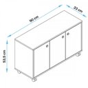 Ver imagem 2 de Cômoda Infantil 90cm com 3 Portas e Rodízios BRV Móveis