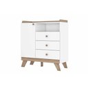 Ver imagem 4 de Cômoda Solteiro Confete c/ 1 Porta e 3 Gavetas Branco/Jequitiba - Henn