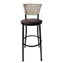 Ver imagem 4 de Banqueta Bistrô Aço Junco Sintético Marfim Assento Marrom