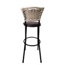 Ver imagem 3 de Banqueta Bistrô Aço Junco Sintético Marfim Assento Marrom