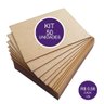 Kit 50 Chapas Mdf Cru 3mm - 10x15cm - Placa Decoração, Chapa Adesivo Sublimação - 3
