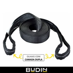 Cinta Fita para Reboque e Arraste Budin - 5 Toneladas - 5 Metros - Manilha 1/2 - Para Puxar Carros,  - 4
