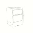 Ver imagem 3 de Mesa de Cabeceira 2 Gavetas 45cm Cindy - Azul