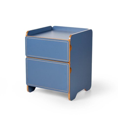 Mesa de Cabeceira 2 Gavetas 45cm Cindy - Azul