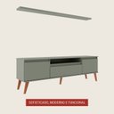 Ver imagem 2 de Rack para Tv com Prateleira 180cm Retro Mdf Verde Dallas - On Móveis