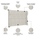 Ver imagem 3 de Cabeceira Casal Queen Cama Box 160cm Malva I02 Veludo Bege - Mpozenato