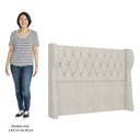 Ver imagem 5 de Cabeceira Casal Queen Cama Box 160cm Malva I02 Veludo Bege - Mpozenato