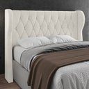 Ver imagem 2 de Cabeceira Casal Queen Cama Box 160cm Malva I02 Veludo Bege - Mpozenato