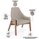 Ver imagem 4 de Poltrona Decorativa para Sala de Estar Sakura L02 Linho Bege - Lyam Decor