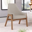 Ver imagem 2 de Poltrona Decorativa para Sala de Estar Sakura L02 Linho Bege - Lyam Decor