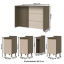 Ver imagem 4 de Bancada de Cozinha Kit Ilha Gourmet Connect 3 Portas Ripado Duna/cristal - Henn