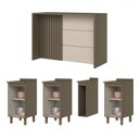 Ver imagem 3 de Bancada de Cozinha Kit Ilha Gourmet Connect 3 Portas Ripado Duna/cristal - Henn