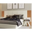 Ver imagem 2 de Cabeceira de Madeira para Cama Box Casal 270cm 100% MDF TW184 Off White/Freijó - Dalla Costa