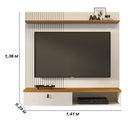 Ver imagem 2 de Painel Bancada Suspensa 1 Porta Tvs até 55 Polegadas Íris - Cinamomo/off White