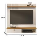 Ver imagem 2 de Painel Bancada Suspensa 1 Porta Tvs até 55 Polegadas Íris - Cinamomo/off White