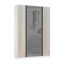Ver imagem 1 de Guarda Roupa 4 Portas 3 Gavetas 159,2 Cm com Vidro Reflecta Prata Prime Luciane Móveis