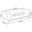 Ver imagem 4 de Sofá Living Decorativo 2 Lugares 180cm Bellart M22 Sintético Preto - Mpozenato
