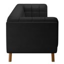 Ver imagem 5 de Sofá Living Decorativo 2 Lugares 180cm Bellart M22 Sintético Preto - Mpozenato