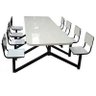 Mesa para refeitorio com banco e encosto 4 6 8 e 10 lugares Dimovesc 1029 Branco 4 Lugares - 3