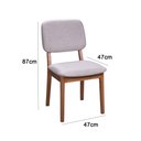 Ver imagem 2 de Kit 4 Cadeiras Madeira Maciça Encosto Estofado no Linho Bege Zoe