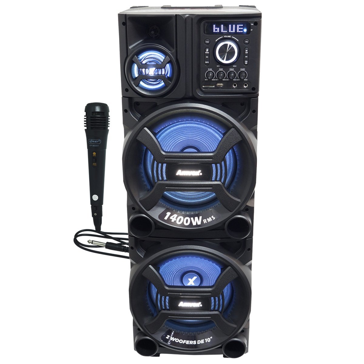 Caixa Som Amplificada Bluetooth 1400w Rms Woofer Mp3 Usb Led Bivolt Aca ...