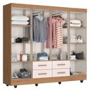 Ver imagem 3 de Guarda Roupa Casal Porto 8 Portas e Armário Multiuso Lite Nature Off White – Móveis Leão