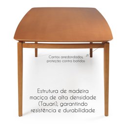 Mesa de Jantar 180cm 6 Lugares Madeira Maciça Savona  - 9