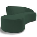 Ver imagem 7 de Sofá 5 Lugares Curvo Sala de Estar Living Firenze Direito D02 Veludo Verde Musgo 300 cm C-303 -