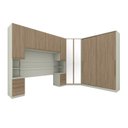 Ver imagem 4 de Quarto Modulado Completo Casal 5 Peças 10 Portas 12 Gavetas Predileto Marrom/Areia HP/Jequitiba
