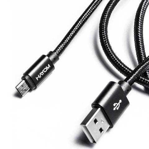 Cabo Usb Macho- Micro Usb 2.0 - 1 Metro Hayom - Cb1117 Preto