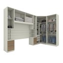 Ver imagem 3 de Quarto Modulado Casal Completo 5 Peças 10 Portas Predileto Marrom/Areia HP/Jequitibá