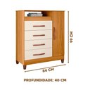 Ver imagem 4 de Cômoda Sapateira 4 Gavetas Carvalho Grife Off White Turquídea Shop Jm