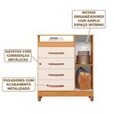 Ver imagem 5 de Cômoda Sapateira 4 Gavetas Carvalho Grife Off White Turquídea Shop Jm