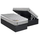 Ver imagem 1 de Cama Box Baú Solteiro: Colchão Molas Pocket Ensacadas Castor Premium Gel + Base Crc Suede Gray (