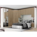Ver imagem 1 de Quarto Modulado Completo Casal 6 Peças 12 Portas 12 Gavetas Predileto Marrom/Areia HP/Jequitiba