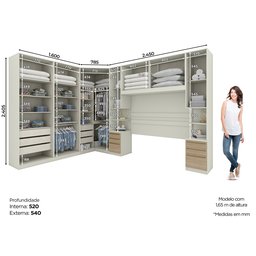 Quarto Modulado Completo Casal 6 Peças 12 Portas 12 Gavetas Predileto - 2