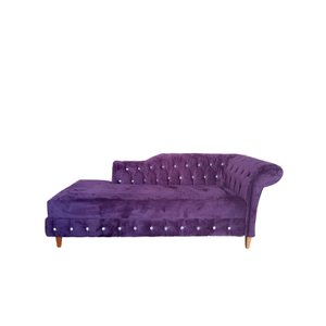 Divã Chesterfield Veludo Roxo Rr Decor