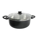 Ver imagem 1 de Caçarola Alumínio Tampa Vidro e Alça Preto Craqueado 22cm