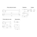 Ver imagem 2 de Kit de Acessórios para Banheiro 5 Peças Inox Square SQ12509 Ducon Metais