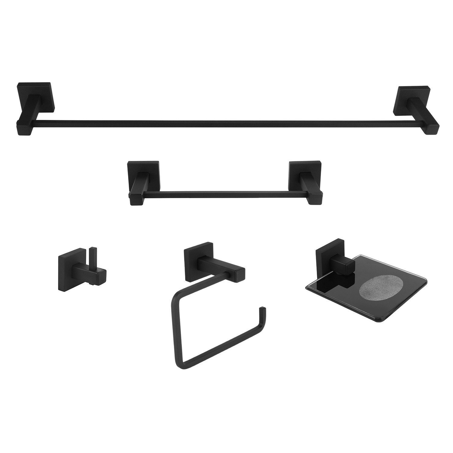Kit de Acessórios para Banheiro 5 Peças Inox Square SQ12509 Ducon Metais - 1