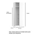Ver imagem 3 de Guarda-roupa de Canto Reto Modular Mdf Reflecta Altezza