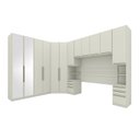 Ver imagem 2 de Quarto Modulado Completo Casal 6 Peças 12 Portas 12 Gavetas Predileto Bege/Areia HP